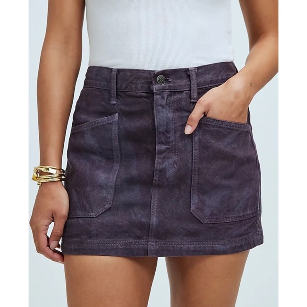 Madewell x MN Dye Studio | Denim Patch-Pocket Micro Mini Skirt